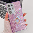 For Samsung Galaxy S25 Ultra 5G Plating Glitter Texture Ring Holder TPU Phone Case with Lens Film(Purple Water Ripples) - Galaxy S25 Ultra 5G Cases by PMC Jewellery | Online Shopping South Africa | PMC Jewellery | Buy Now Pay Later Mobicred