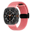 For Samsung Galaxy Watch Ultra 47mm Fold Magnetic Buckle Braided Watch Band(Pink) - Watch Bands by PMC TechLife | Online Shopping South Africa | PMC TechLife | Buy Now Pay Later Mobicred
