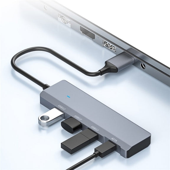 ADS-309A  Aluminum Alloy USB to 3  x USB 3.0 + Type-C Data Port Expansion Hub Adapter