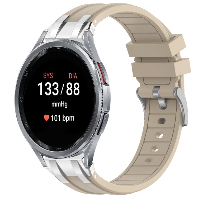 For Samsung Galaxy Watch 7 40 / 44mm 20mm Quick Release Silver Buckle Royal Silicone Watch Band(Starlight)