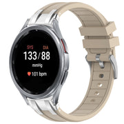 For Samsung Galaxy Watch 7 40 / 44mm 20mm Quick Release Silver Buckle Royal Silicone Watch Band(Starlight)