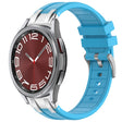 For Samsung Galaxy Watch 6 Classic 20mm Quick Release Silver Buckle Royal Silicone Watch Band(Sky Blue) - free shipping - PMC TechLife - Order now!