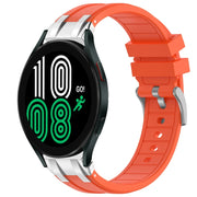 For Samsung Galaxy Watch 4 40 / 44mm 20mm Quick Release Silver Buckle Royal Silicone Watch Band(Orange)