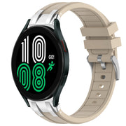 For Samsung Galaxy Watch 4 40 / 44mm 20mm Quick Release Silver Buckle Royal Silicone Watch Band(Starlight)