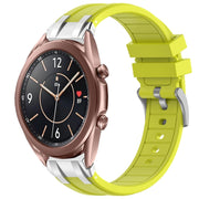 For Samsung Galaxy Watch3 41mm 20mm Quick Release Silver Buckle Royal Silicone Watch Band(Vital Yellow)
