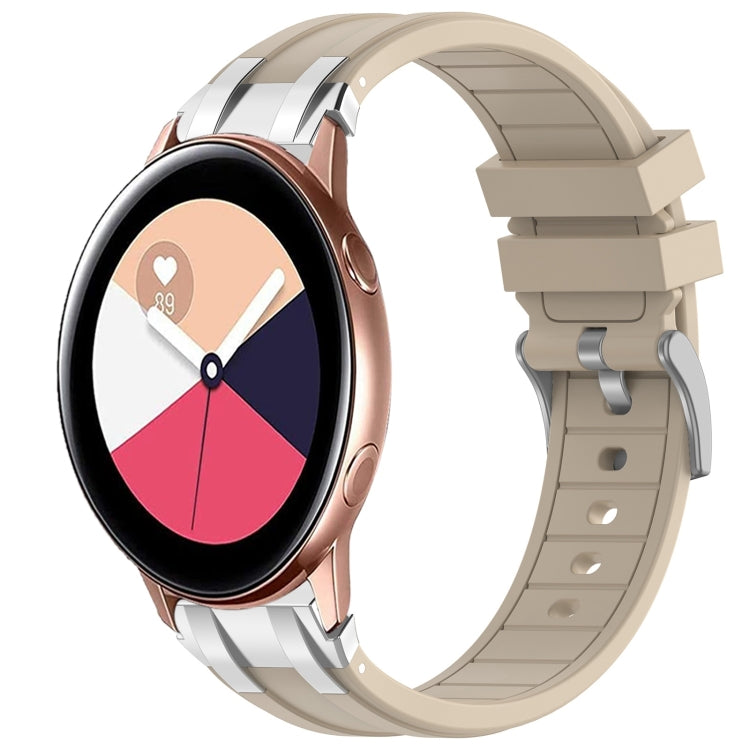 For Samsung Galaxy Watch Active 20mm Quick Release Silver Buckle Royal Silicone Watch Band(Starlight)