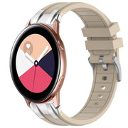 For Samsung Galaxy Watch Active 20mm Quick Release Silver Buckle Royal Silicone Watch Band(Starlight)