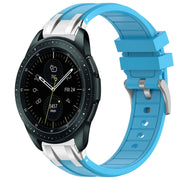 For Samsung Galaxy Watch 42mm 20mm Quick Release Silver Buckle Royal Silicone Watch Band(Sky Blue)