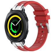 For Samsung Gear Sport 20mm Quick Release Silver Buckle Royal Silicone Watch Band(Red)