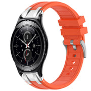 For Samsung Gear S2 Classic 20mm Quick Release Silver Buckle Royal Silicone Watch Band(Orange)
