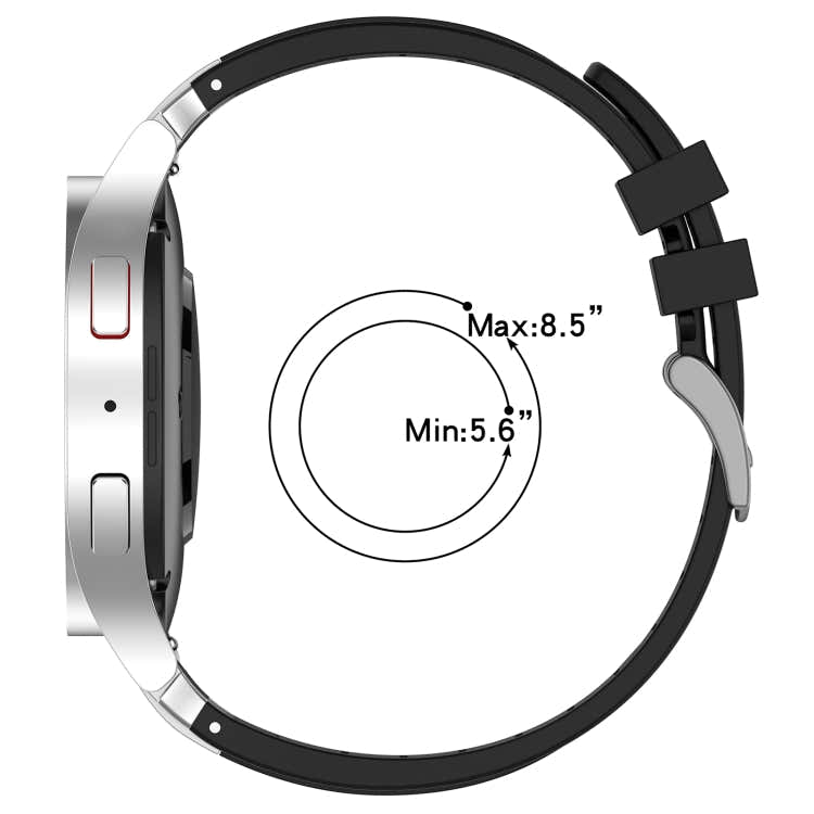 For Samsung Gear S2 Classic 20mm Quick Release Silver Buckle Royal Silicone Watch Band(Black)