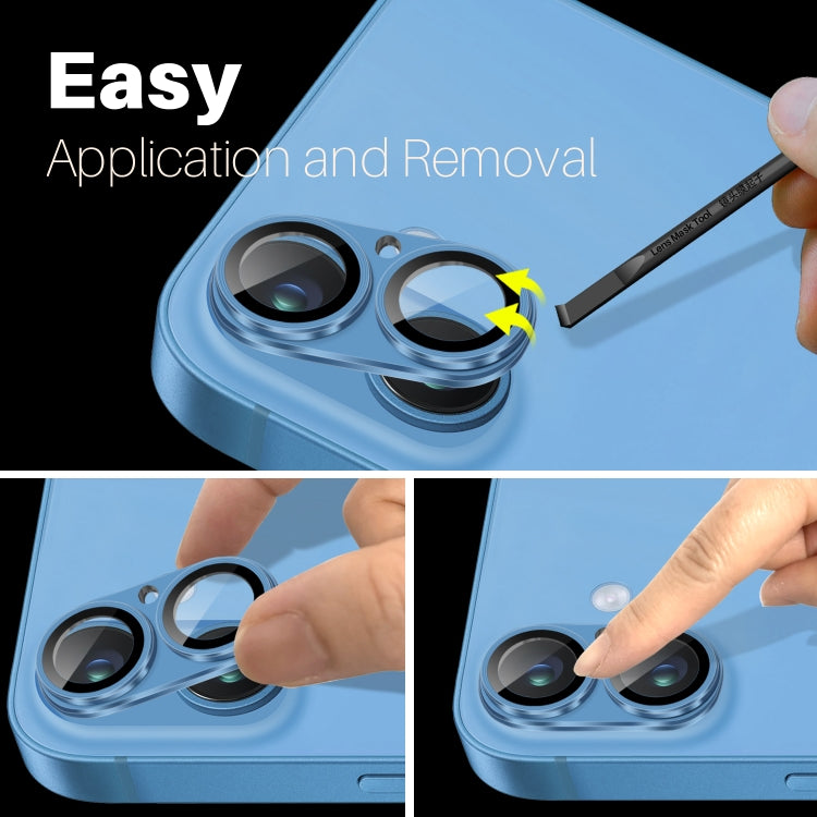 For iPhone 16 / 16 Plus NORTHJO Matte Camera Lens Protector Tempered Glass Rear Lens Film(Blue)