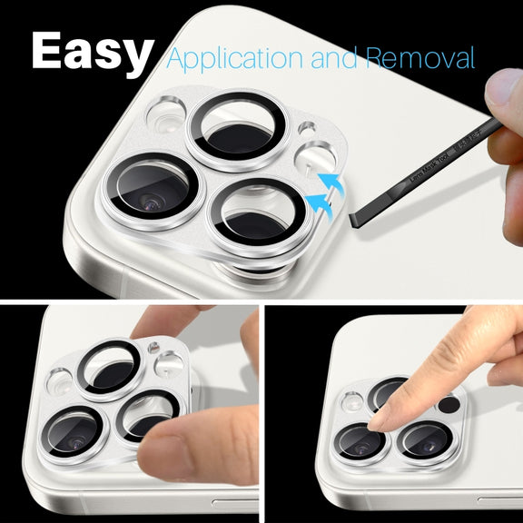 For iPhone 16 Pro / 16 Pro Max NORTHJO Matte Camera Lens Protector Tempered Glass Rear Lens Film(Silver)