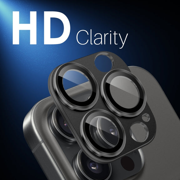 For iPhone 16 Pro / 16 Pro Max NORTHJO CD Vein Camera Lens Protector Tempered Glass Rear Lens Film(Black)