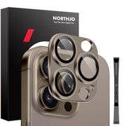 For iPhone 16 Pro / 16 Pro Max NORTHJO CD Vein Camera Lens Protector Tempered Glass Rear Lens Film(Brown)