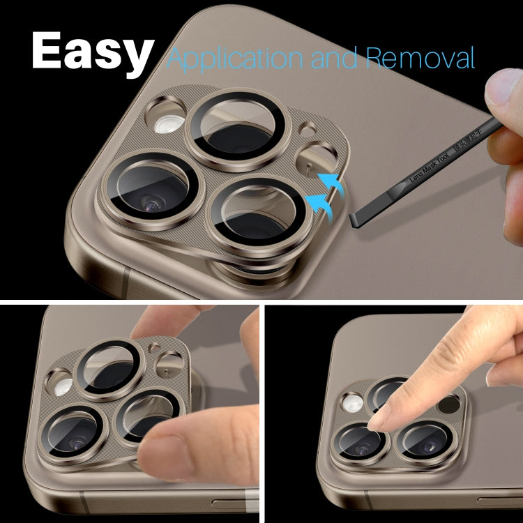For iPhone 16 Pro / 16 Pro Max NORTHJO CD Vein Camera Lens Protector Tempered Glass Rear Lens Film(Brown)