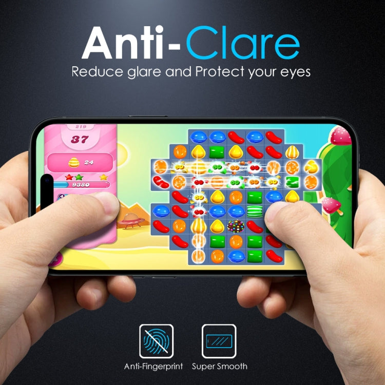 For iPhone 16 Plus NORTHJO Matte Silkscreen Anti-Fingerprint Tempered Glass Film