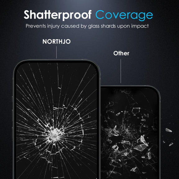 For iPhone 16 Plus NORTHJO Matte Silkscreen Anti-Fingerprint Tempered Glass Film