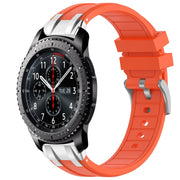 For Samsung Galaxy Gear S3 Frontier 22mm Quick Release Silver Buckle Royal Silicone Watch Band(Orange)