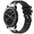 For Samsung Galaxy Gear S3 Frontier 22mm Quick Release Silver Buckle Royal Silicone Watch Band(Black) - free shipping - PMC TechLife - Order now!