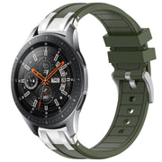 For Samsung Galaxy Watch 46mm 22mm Quick Release Silver Buckle Royal Silicone Watch Band(Olive Green)