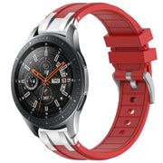 For Samsung Galaxy Watch 46mm 22mm Quick Release Silver Buckle Royal Silicone Watch Band(Red)