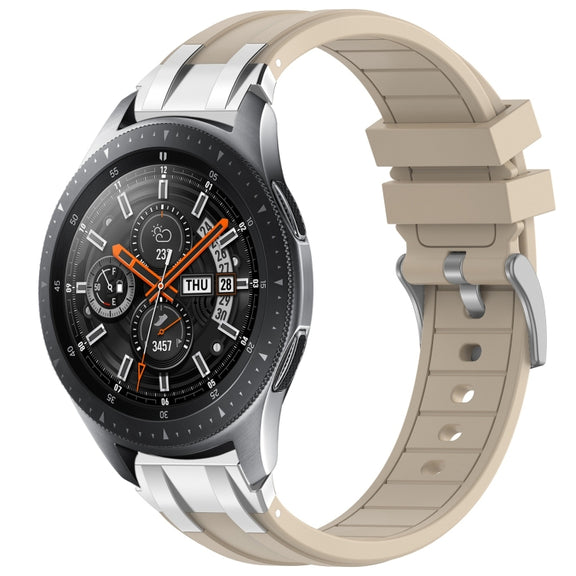For Samsung Galaxy Watch 46mm 22mm Quick Release Silver Buckle Royal Silicone Watch Band(Starlight)