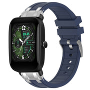 For Amazfit Bip U 20mm Quick Release Silver Buckle Royal Silicone Watch Band(Navy Blue)