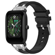 For Amazfit Bip U 20mm Quick Release Silver Buckle Royal Silicone Watch Band(Black)