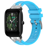 For Amazfit Bip U 20mm Quick Release Silver Buckle Royal Silicone Watch Band(Sky Blue)