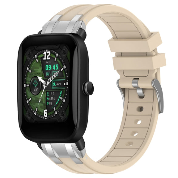 For Amazfit Bip U 20mm Quick Release Silver Buckle Royal Silicone Watch Band(Starlight)