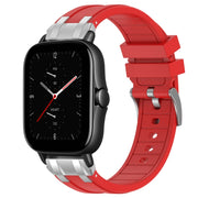 For Amazfit GTS 2e 20mm Quick Release Silver Buckle Royal Silicone Watch Band(Red)