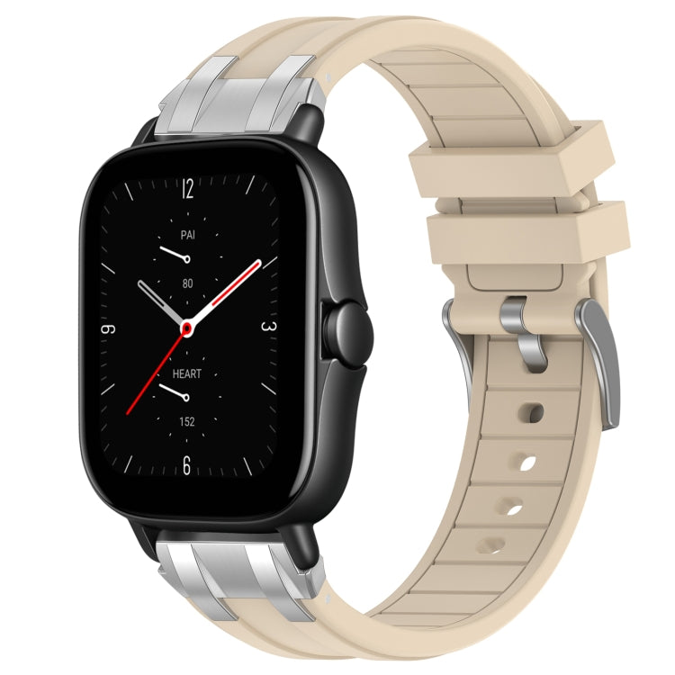 For Amazfit GTS 2e 20mm Quick Release Silver Buckle Royal Silicone Watch Band(Starlight)