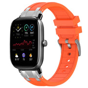 For Amazfit GTS 2 Mini 20mm Quick Release Silver Buckle Royal Silicone Watch Band(Orange)