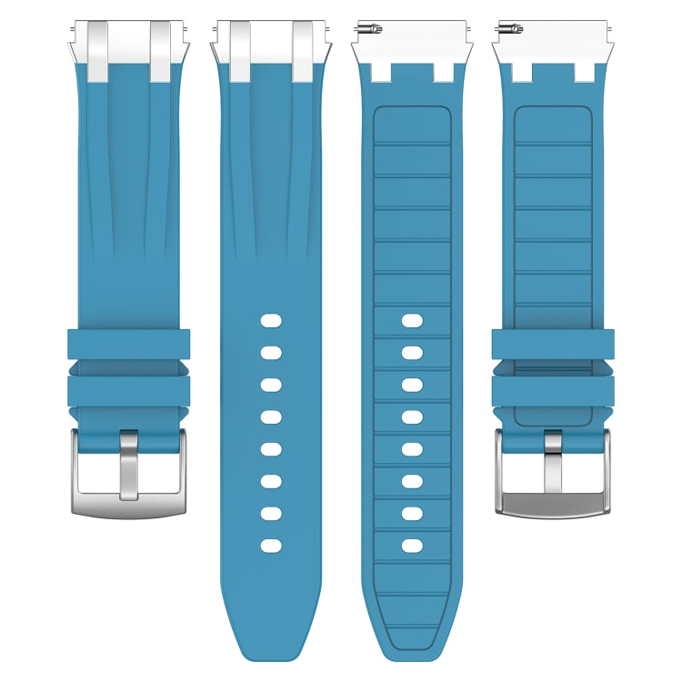 For Amazfit GTS 2 Mini 20mm Quick Release Silver Buckle Royal Silicone Watch Band(Sea Blue)