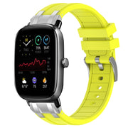 For Amazfit GTS 2 Mini 20mm Quick Release Silver Buckle Royal Silicone Watch Band(Vital Yellow)