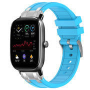 For Amazfit GTS 2 Mini 20mm Quick Release Silver Buckle Royal Silicone Watch Band(Sky Blue)