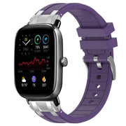 For Amazfit GTS 2 Mini 20mm Quick Release Silver Buckle Royal Silicone Watch Band(Purple)