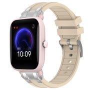 For Amazfit Pop Pro 20mm Quick Release Silver Buckle Royal Silicone Watch Band(Starlight)