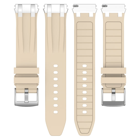 For Amazfit Pop Pro 20mm Quick Release Silver Buckle Royal Silicone Watch Band(Starlight)