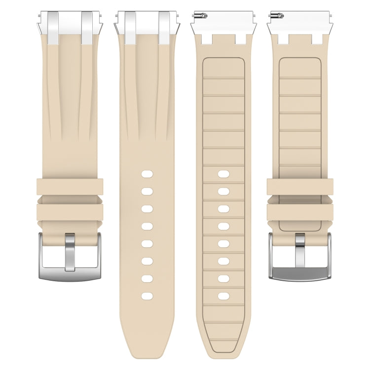 For Amazfit Pop Pro 20mm Quick Release Silver Buckle Royal Silicone Watch Band(Starlight)
