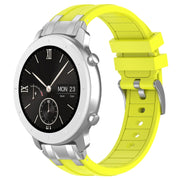 For Amazfit Pop 20mm Quick Release Silver Buckle Royal Silicone Watch Band(Vital Yellow)