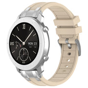 For Amazfit Pop 20mm Quick Release Silver Buckle Royal Silicone Watch Band(Starlight)