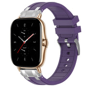 For Amazfit GTS 2 20mm Quick Release Silver Buckle Royal Silicone Watch Band(Purple)
