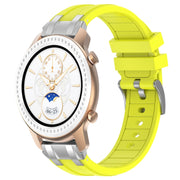 For Amazfit GTR 42mm 20mm Quick Release Silver Buckle Royal Silicone Watch Band(Vital Yellow)