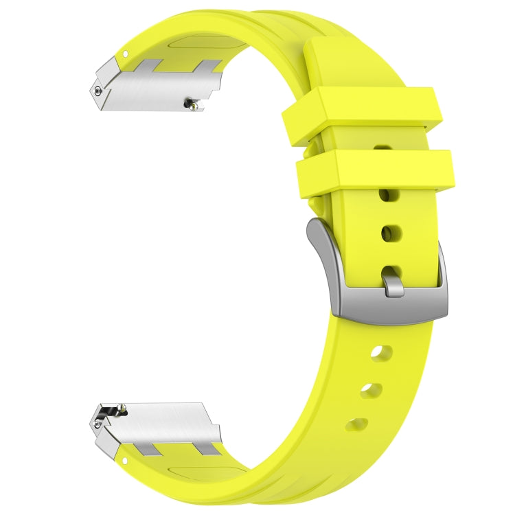 For Amazfit Bip S 20mm Quick Release Silver Buckle Royal Silicone Watch Band(Vital Yellow)