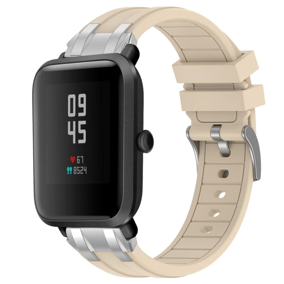 For Amazfit Bip S 20mm Quick Release Silver Buckle Royal Silicone Watch Band(Starlight)