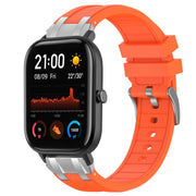 For Amazfit GTS 20mm Quick Release Silver Buckle Royal Silicone Watch Band(Orange)