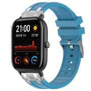 For Amazfit GTS 20mm Quick Release Silver Buckle Royal Silicone Watch Band(Sea Blue)