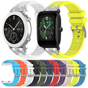 For Amazfit Pop Pro 20mm Quick Release Silver Buckle Royal Silicone Watch Band(Sky Blue)